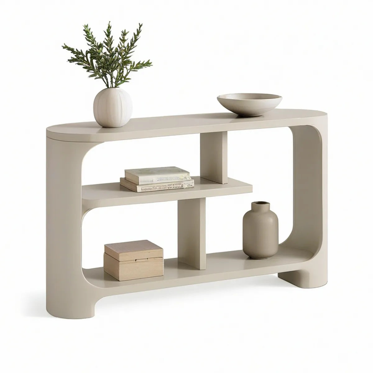 Rechteckiger Konsolentisch aus MDF, cremeweiss, 120 x 35 x 80 cm