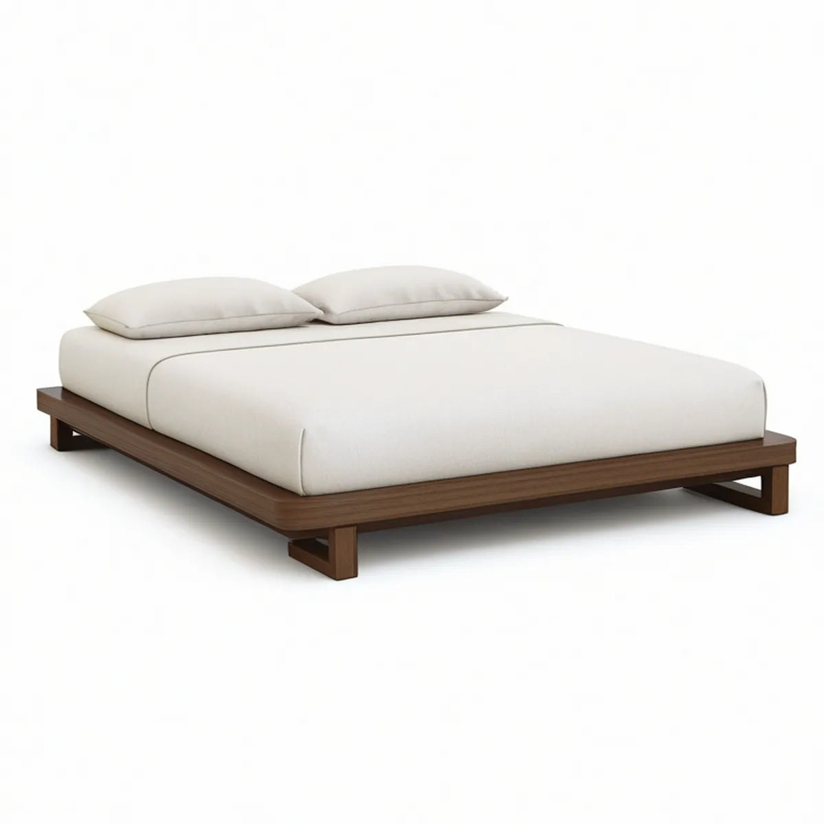 Futonbett 180 x 200 cm aus MDF in Nussbraun