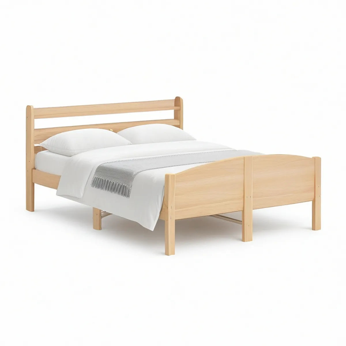 Doppelbett aus massivem Kiefernholz Natur, Liegefläche 140 x 200 cm